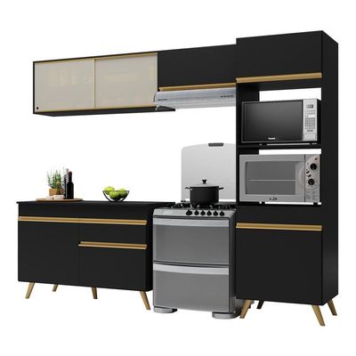 Cozinha Compacta Multimóveis Veneza Gb Fg3692 Preta