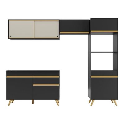 Cozinha Compacta Multimóveis Veneza Gb Fg3692 Preta