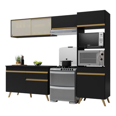 Cozinha Compacta Multimóveis Veneza Gb Fg3692 Preta