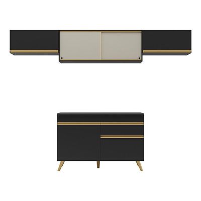 Cozinha Compacta Multimóveis Veneza Gb Fg3698 Preta