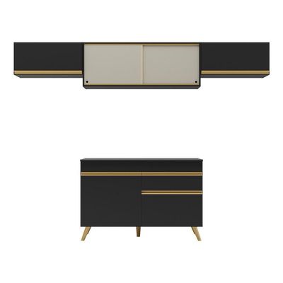 Cozinha Compacta Multimóveis Veneza Gb Fg3698 Preta