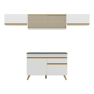 Cozinha Compacta Multimóveis Veneza Gw Fg3698 Branca