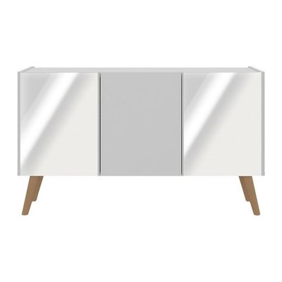 Rack Tv Até 32 Polegadas Retrô Com Espelhos Mp1078 Branco natural