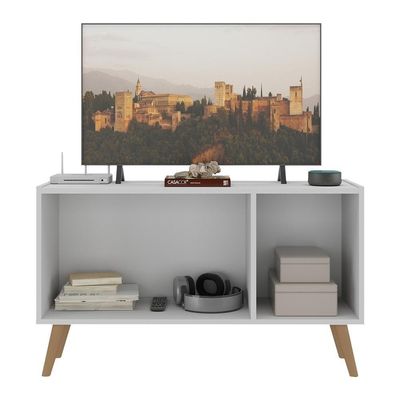 Rack Tv Até 32 Polegadas Retrô Com Espelhos Mp1078 Branco natural