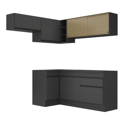 Armário De Cozinha Completa De Canto Mp2094.895 Preto