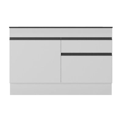 Balcão Cozinha Gabinete Pia 120 Cm 2 Rtas Branco/preto