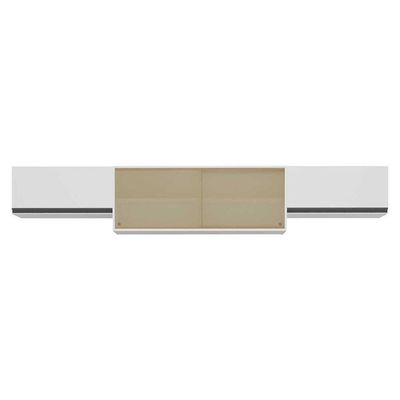 Kit 3 Armários De Cozinha Aéreos 4 Portas Veneza Multimóveis Mp2152 Branco/preto Branco/preto