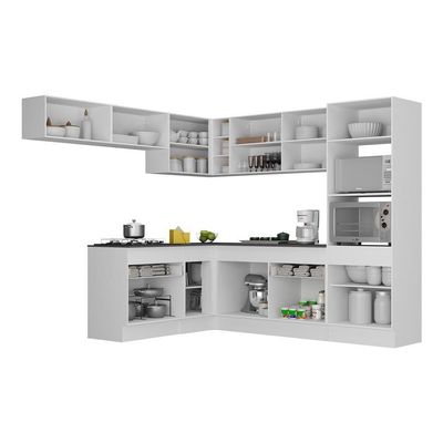 Armário De Cozinha Completa De Canto Branco/preto