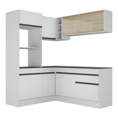 Armário De Cozinha Completa De Canto Mp2098.964 Branco/Preto