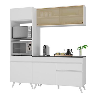 Armário De Cozinha Compacta 3 Peças Mp3695.891 Veneza Branco