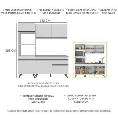 Armário De Cozinha Compacta 3 Peças Mp3694.964 Branco