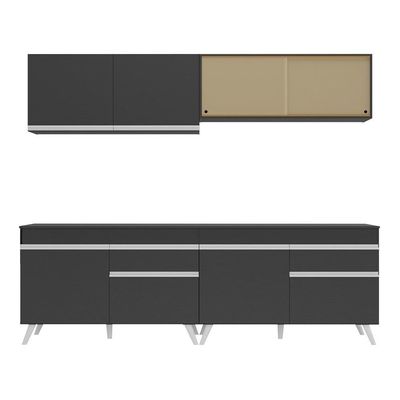 Armário De Cozinha Compacta 4 Peças Mp3696.898 Preto