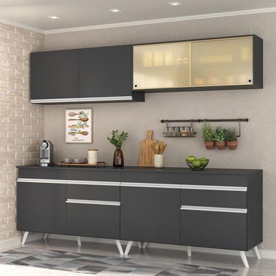 Armário De Cozinha Compacta 4 Peças Mp3696.898 Preto