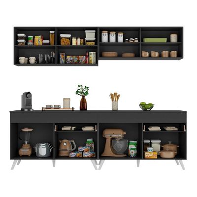 Armário De Cozinha Compacta 4 Peças Mp3696.898 Preto