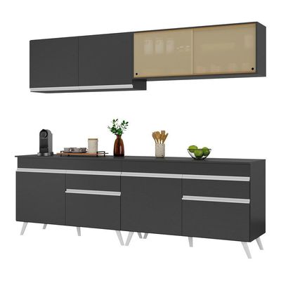 Armário De Cozinha Compacta 4 Peças Mp3696.898 Preto