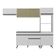 Armário De Cozinha Compacta 252cm Veneza Multimóveis V3691 Branco/preto Branco/preto