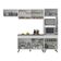 Armário De Cozinha Compacta 252cm Veneza Multimóveis V3691 Branco/preto Branco/preto