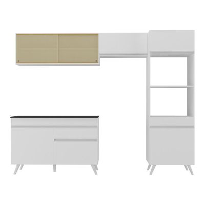 Armário De Cozinha Compacta 4 Peças Mp3692.891 Veneza Branco