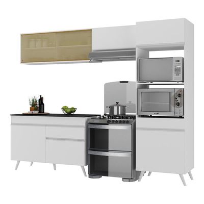 Armário De Cozinha Compacta 4 Peças Mp3692.891 Veneza Branco
