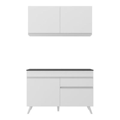 Armário De Cozinha Compacta 120cm Veneza Multimóveis V3687 Branco Branco