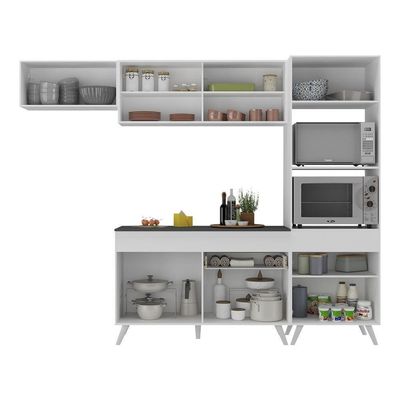 Armário De Cozinha Compacta 252cm Veneza Multimóveis Branco