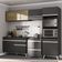 Armário De Cozinha Compacta 252cm Veneza Multimóveis V3692 Preto/branco Preto/branco