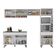 Armário De Cozinha Compacta 252cm Veneza Multimóveis V3692 Branco/preto Branco/preto