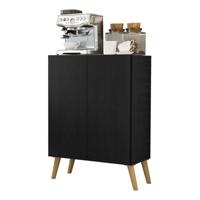 Aparador Buffet 2 Portas Multimóveis V3609 Preto/Natural