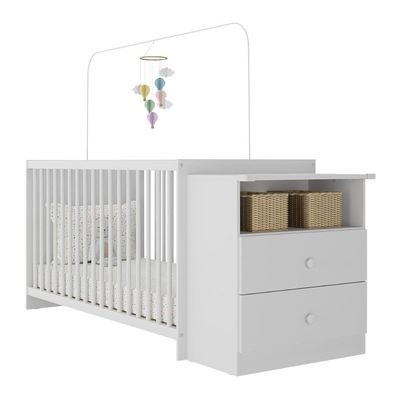 Berço Cômoda Para Colchão 60x130cm Beijinho Multimóveis Bb2870 Branco