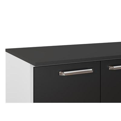 Cozinha Compacta Xangai 9 Portas Multimóveis Branco preto