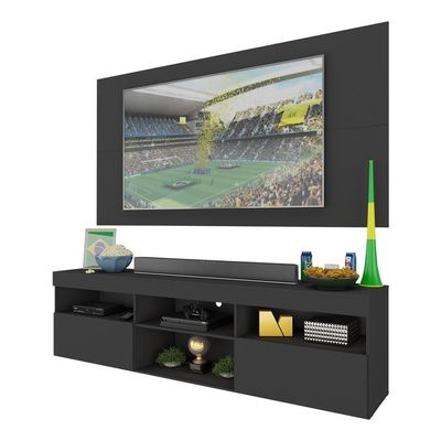 Rack Com Painel Tv 65" Holanda Br3059 Preto