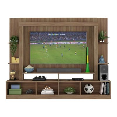 Rack Estante+Painel Tv 65" E Catar Br3395 lacca Fumê