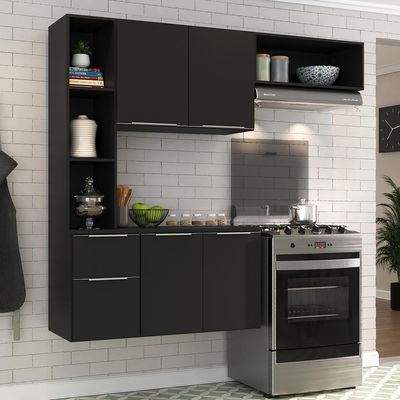 Cozinha Compacta Multimóveis Sofia Fg2001 Preta