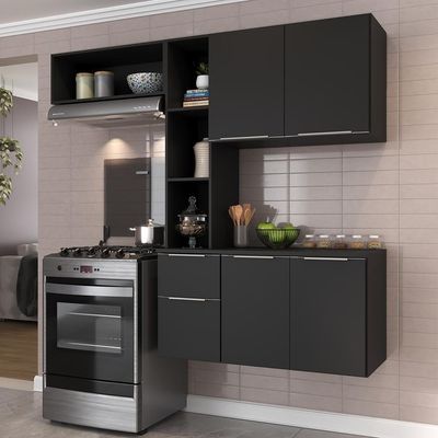 Cozinha Compacta Multimóveis Sofia Fg2005 Preta
