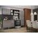 Cozinha Compacta Multimóveis Fg3412 2 Leds Preta/lacca Fumê
