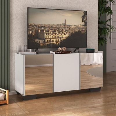 Rack Tv Até 32 Polegadas Com Espelhos Mp1079 Branco preto