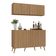 Kit Bar Armário Aéreo Aparador 4 Portas Retrô Mp1086 Rustic/natural