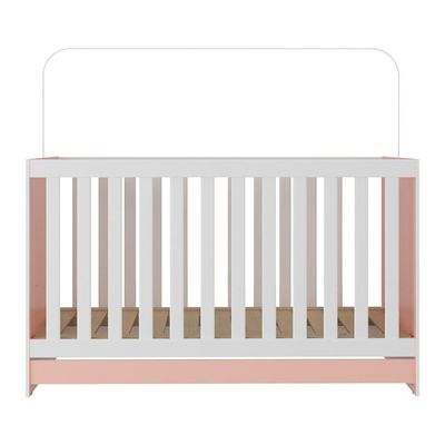 Berço 3 Em 1 Para Colchão 130 X 60cm Doce De Leite Multimóveis Mp0527r Rosa