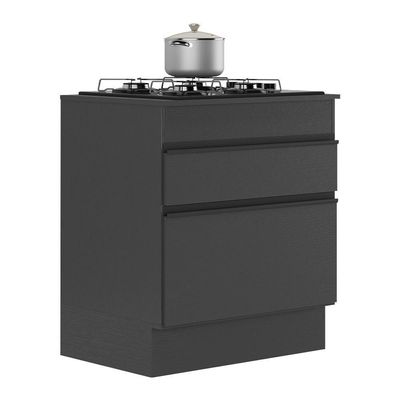 Balcão Cozinha Para Cooktop 70 Cm 1 Porta 1 Gaveta Preto