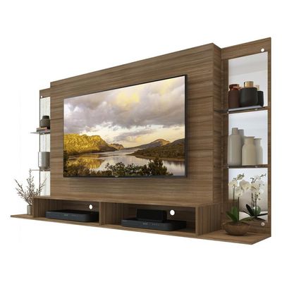 Painel TV até 60" com Espelho Prateleira Vidro Multimóveis