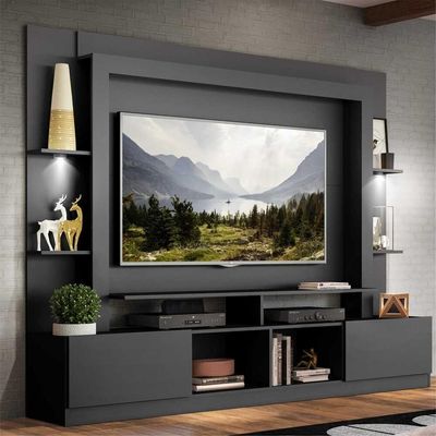 Rack Estante com Suporte Tv 65´´ Leds Preto