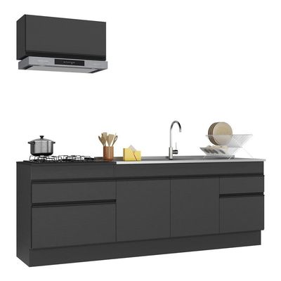 Armário De Cozinha Compacta Com Rodapé Mp2109.895 Preto