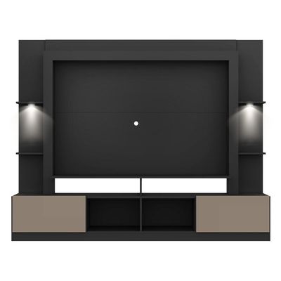 Rack Estante Tv 65´´ Leds Preto /Laca Fumê