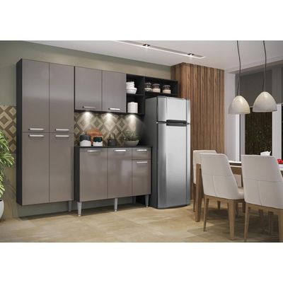 Cozinha Compacta C/ 3 Leds Armário Balcão Tampo Pequim Sun