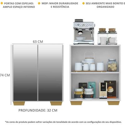 Aparador Cantinho do Café e 2 Portas Multimóveis Branco