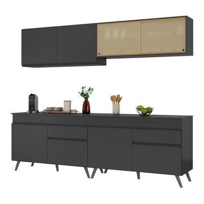Armário De Cozinha Compacta 4 Peças Mp3696.895 Preto