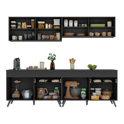 Armário De Cozinha Compacta 4 Peças Mp3696.895 Preto