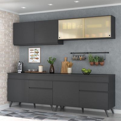 Armário De Cozinha Compacta 4 Peças Mp3696.895 Preto