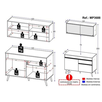 Armário De Cozinha Compacta 2 Peças Mp3688.964 Branco