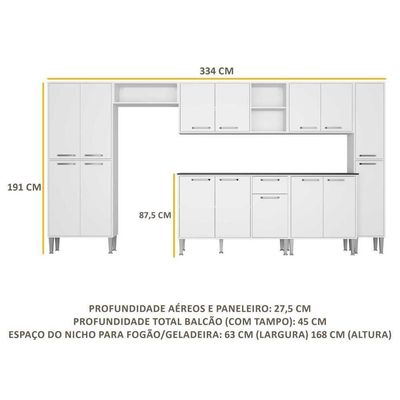 Cozinha Completa Armário e Balcão Xangai Blues Multimóveis